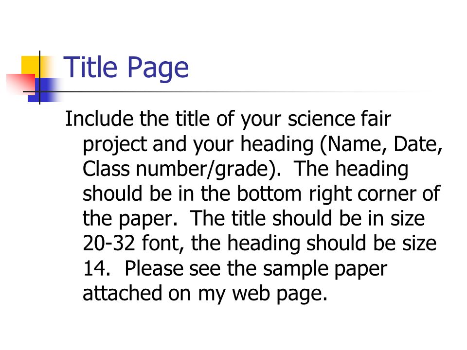 How to write a science fair research paper